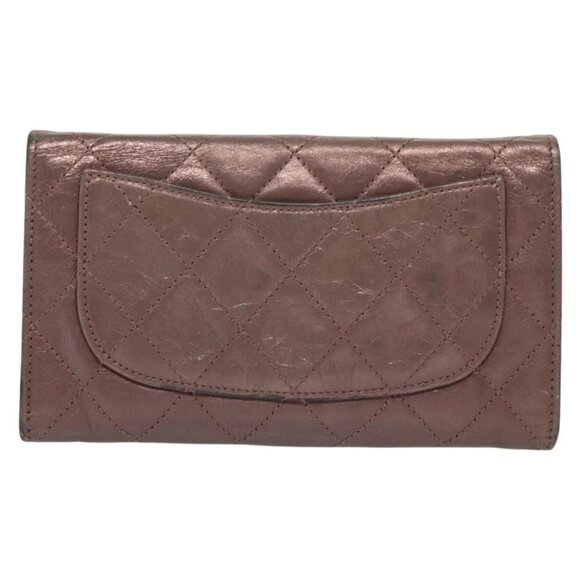 CHANEL 2.55 Matelasse Long Wallet Leather Pink Silver CC Auth 137893 - Picture 3 of 15